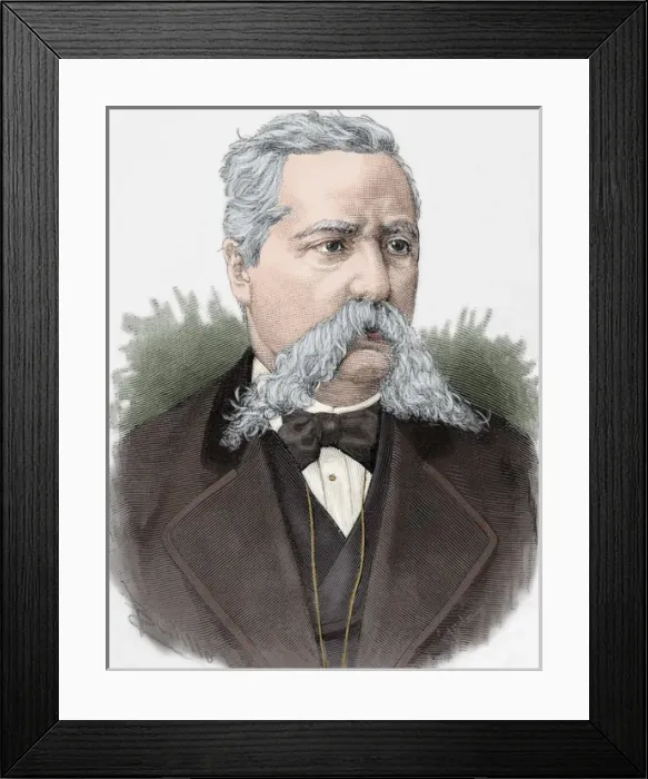 Framed Print : Francisco Isaura (1824-1885). Engraving. Colored Framed Print : Francisco Isaura (1824-1885). Engraving. Colored
