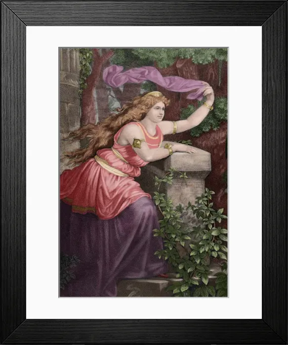 Framed Print : Iseult of Ireland. Engraving. Colored Framed Print : Iseult of Ireland. Engraving. Colored