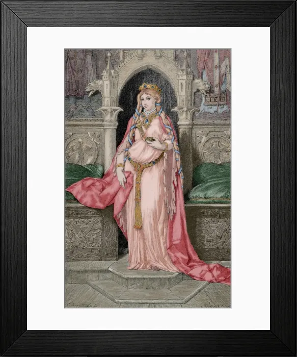 Framed Print : Iseult of Ireland. Engraving. Colored Framed Print : Iseult of Ireland. Engraving. Colored