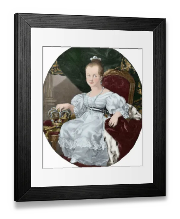 Framed Print : Isabella II of Spain (1830-1904). Engraving. Colored Framed Print : Isabella II of Spain (1830-1904). Engraving. Colored