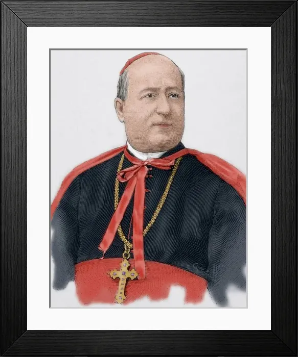 Framed Print : Domenico Maria Jacobini (1837-1900). Engraving. Colored Framed Print : Domenico Maria Jacobini (1837-1900). Engraving. Colored
