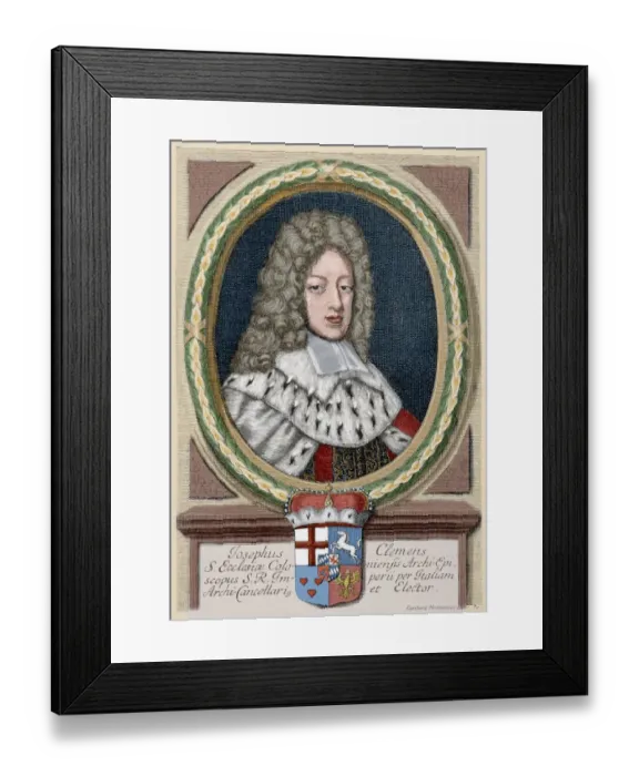 Framed Print : Joseph Clemens of Bavaria (1671-1723). Engraving. Colored Framed Print : Joseph Clemens of Bavaria (1671-1723). Engraving. Colored