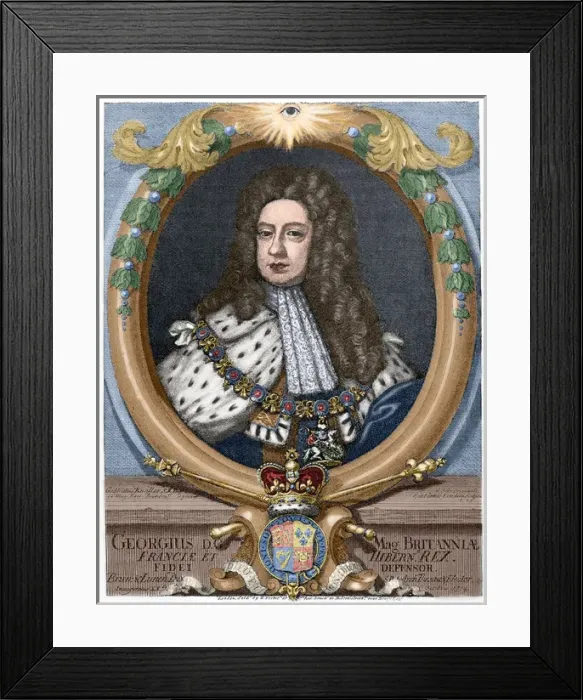 Framed Print : George II (1683-1760). Engraving. Colored Framed Print : George II (1683-1760). Engraving. Colored