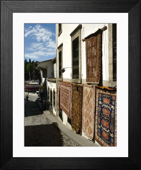 Framed Print : Turkey. Antalya. Street with carpets. Old city Framed Print : Turkey. Antalya. Street with carpets. Old city