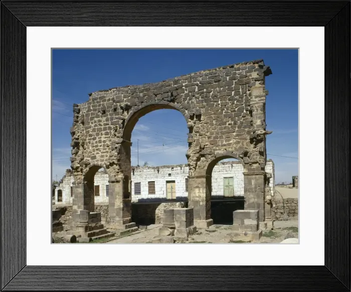 Framed Print : Syria. Bosra. Roman Triumphal arch. 3rd century AD. Near Eas Framed Print : Syria. Bosra. Roman Triumphal arch. 3rd century AD. Near Eas
