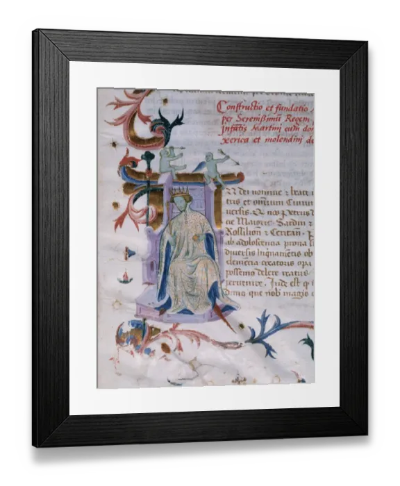 Framed Print : Peter IV of Aragon, the Ceremonious (1319-1387). Drop cap. P Framed Print : Peter IV of Aragon, the Ceremonious (1319-1387). Drop cap. P
