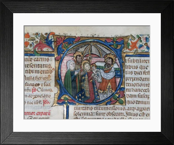 Framed Print : Missal Vetus Oxemense. The Circumcision of Jesus. 12th-13th Framed Print : Missal Vetus Oxemense. The Circumcision of Jesus. 12th-13th