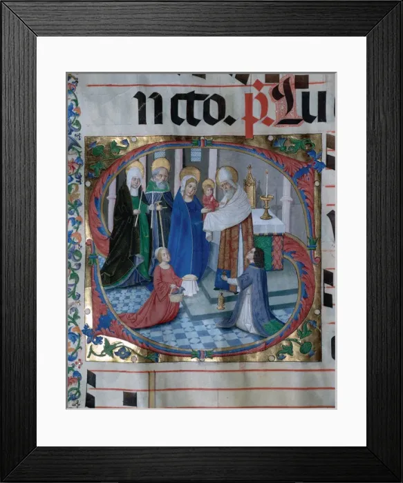 Framed Print : Choirbook number 1. Gregorian chant. 15th. century. The Prese Framed Print : Choirbook number 1. Gregorian chant. 15th. century. The Prese