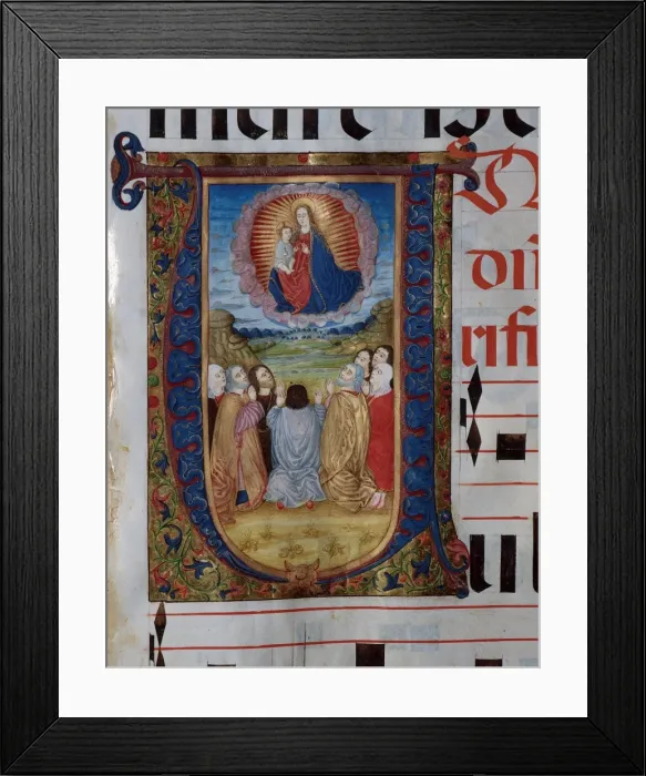 Framed Print : Choirbook number 9. Gregorian chant. 15th. century. Group of Framed Print : Choirbook number 9. Gregorian chant. 15th. century. Group of