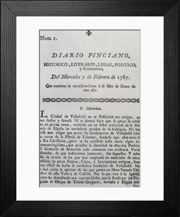 Framed Print : Diario Pinciano. Spanish newspaper. Published between 1787-1 Framed Print : Diario Pinciano. Spanish newspaper. Published between 1787-1
