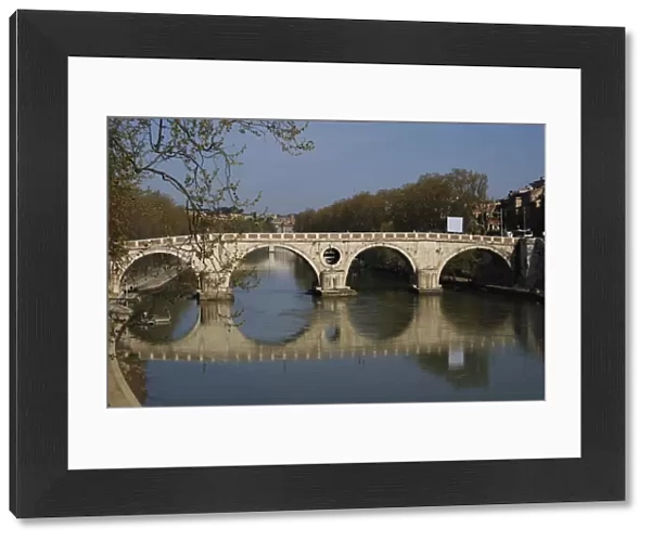 Rome. Sisto Bridge on the river Tiber
