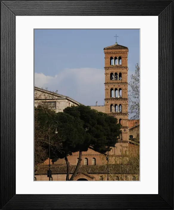 Framed Print : Rome. Basilica of Saint Mary in Cosmedin. Bell tower Framed Print : Rome. Basilica of Saint Mary in Cosmedin. Bell tower