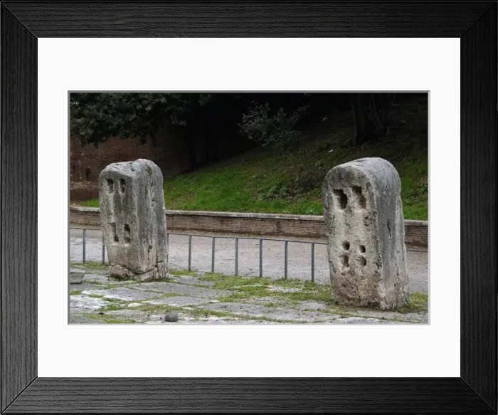 Framed Print : Italy. Rome. Points of subjection to tension the awning that Framed Print : Italy. Rome. Points of subjection to tension the awning that