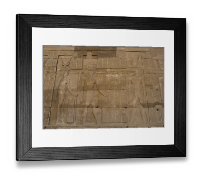 Framed Print : Egypt. Temple of Horus. Relief depicting Ptolemaic pharaoh i Framed Print : Egypt. Temple of Horus. Relief depicting Ptolemaic pharaoh i