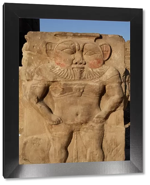 Egyptian Art. Dendera. God Bes. Capital of Column. Relief. T