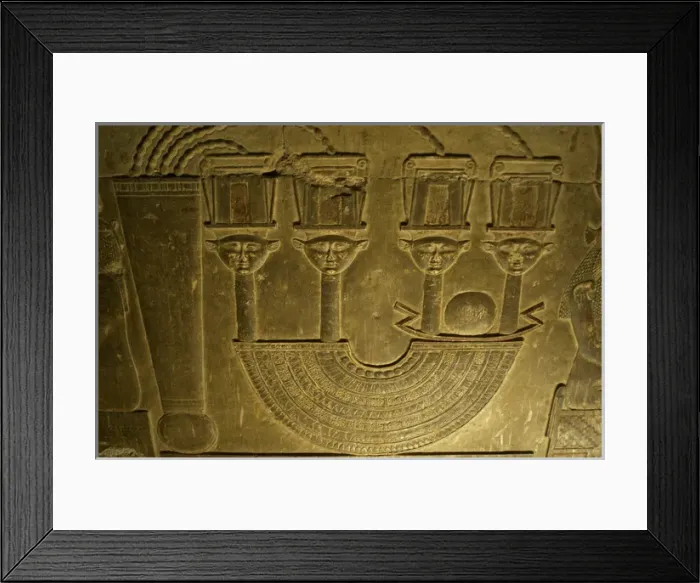 Framed Print : Egyptian Art. Dendera. Hathor Temple. A menat necklace with Framed Print : Egyptian Art. Dendera. Hathor Temple. A menat necklace with