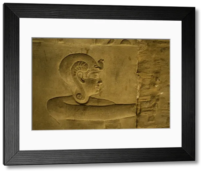 Framed Print : Egyptian Art. Dendera. Hathor Temple. The god Ihy probably h Framed Print : Egyptian Art. Dendera. Hathor Temple. The god Ihy probably h