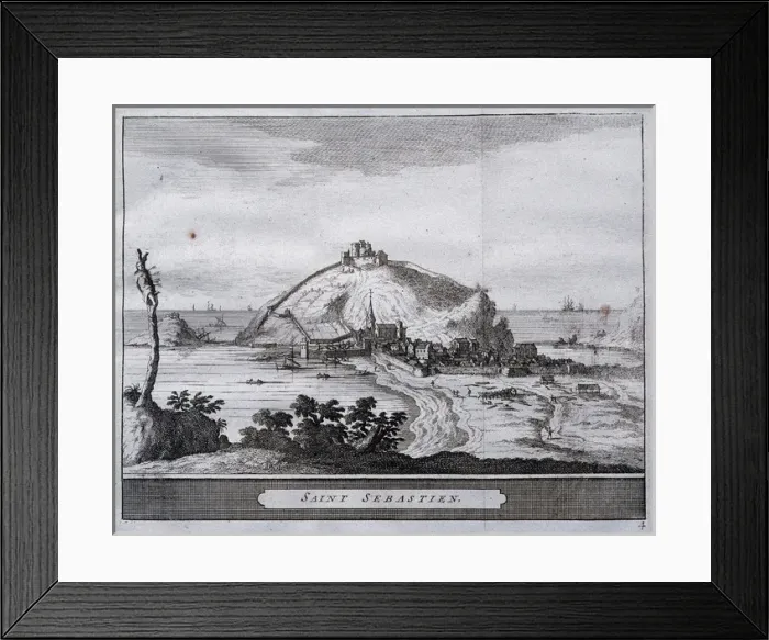 Framed Print : Spain. San Sebastian or Donostia. Santa Clara Island. Map. L Framed Print : Spain. San Sebastian or Donostia. Santa Clara Island. Map. L