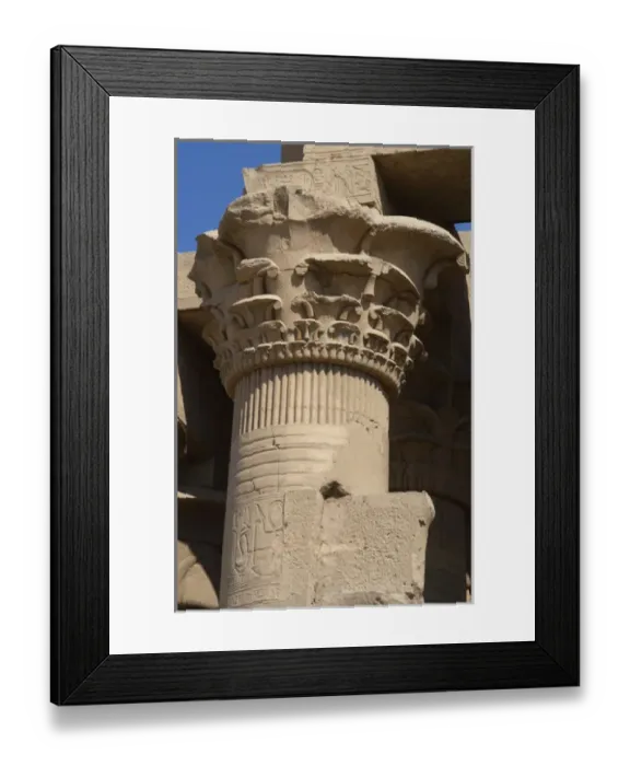 Framed Print : Egyptian Art. Temple of Kom Ombo. Papyrus column Framed Print : Egyptian Art. Temple of Kom Ombo. Papyrus column