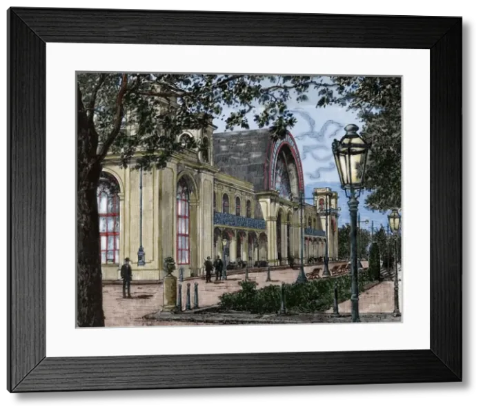 Framed Print : Portugal. Porto. Crystal Palace. Engraving by Llonch. La Il Framed Print : Portugal. Porto. Crystal Palace. Engraving by Llonch. La Il