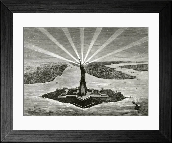 Framed Print : United States. New York. Statue of Liberty. Engraving Framed Print : United States. New York. Statue of Liberty. Engraving