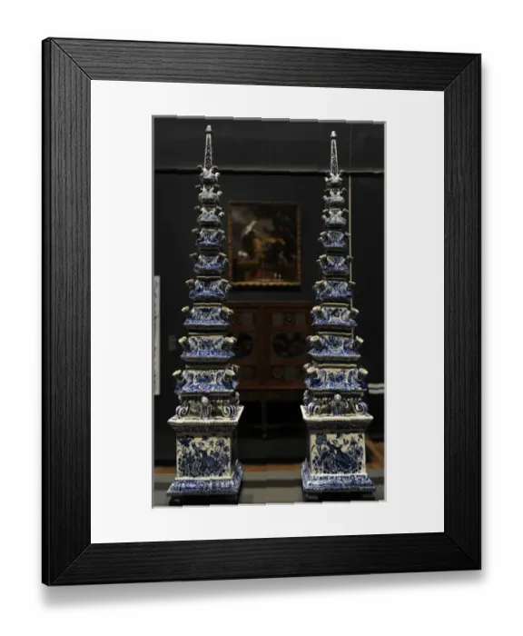 Framed Print : Pair of Flower Pyramids, c. 1710-1720, by Lambertus van Eenh Framed Print : Pair of Flower Pyramids, c. 1710-1720, by Lambertus van Eenh