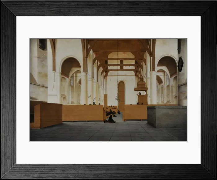 Framed Print : Interior of the Sint-Odulphuskerk in Assendelft, 1649, by Pi