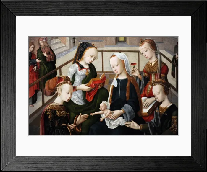 Framed Print : The Virgin and Child with Four Holy Virgins, c. 1495-1500, b Framed Print : The Virgin and Child with Four Holy Virgins, c. 1495-1500, b