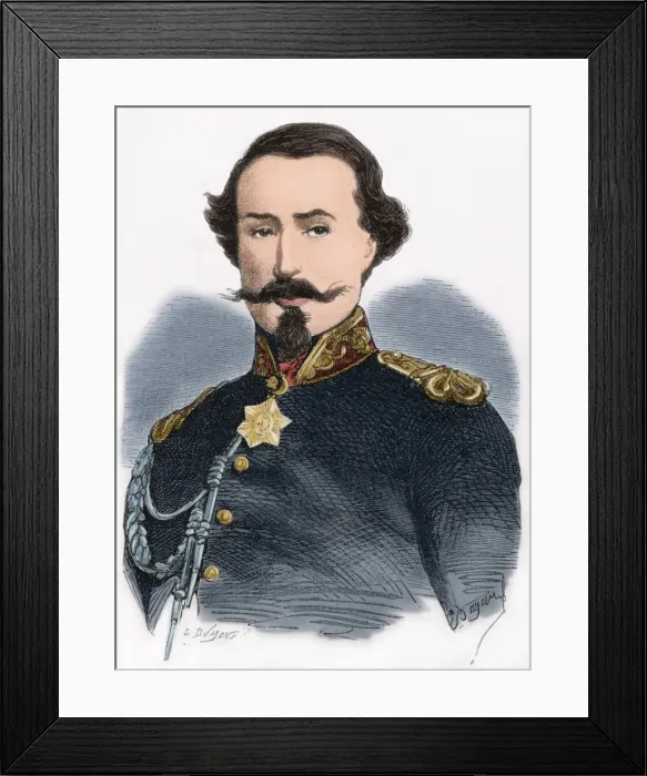Framed Print : Alfonso La Marmora (1804-1878). Engraving. Colored Framed Print : Alfonso La Marmora (1804-1878). Engraving. Colored