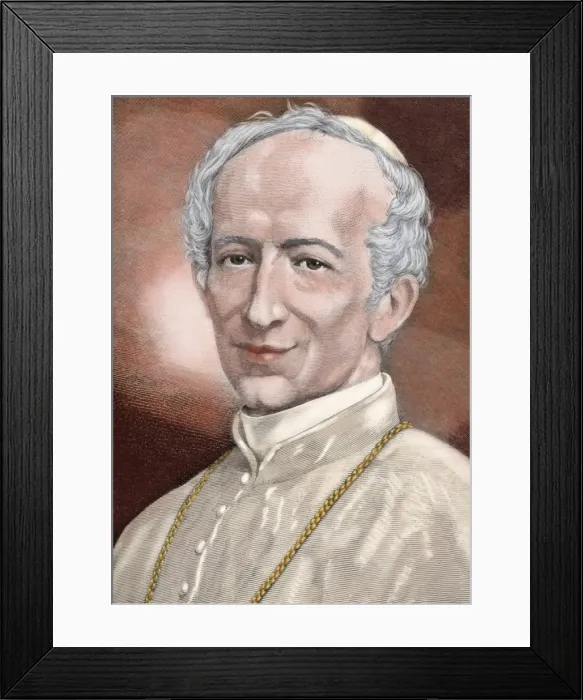 Framed Print : Pope Leo XIII (1810-1903). Engraving. Colored Framed Print : Pope Leo XIII (1810-1903). Engraving. Colored