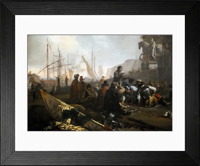 Framed Print : View of an Italian Harbour, 1649, by Jan Baptist Weenix (162 Framed Print : View of an Italian Harbour, 1649, by Jan Baptist Weenix (162