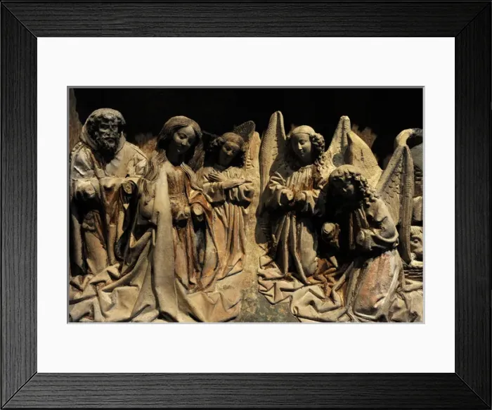 Framed Print : Altarpiece of Saint Lambert. Utrecht, 1470-1480. Clay. Nativ Framed Print : Altarpiece of Saint Lambert. Utrecht, 1470-1480. Clay. Nativ