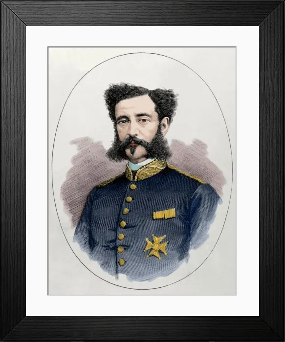 Framed Print : Jose Lagunero y Guijarro (1823-1879). Spanish military. Engr Framed Print : Jose Lagunero y Guijarro (1823-1879). Spanish military. Engr