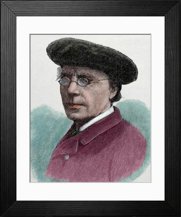 Framed Print : Jonas Lie (1833-1908). Norwegian novelist. Engraving. Colore Framed Print : Jonas Lie (1833-1908). Norwegian novelist. Engraving. Colore