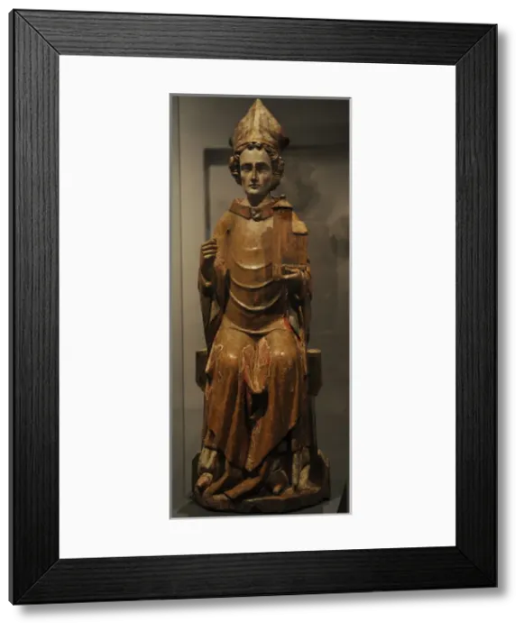 Framed Print : Holy Bishop. Cologne?. First third of the 14th century. Wood Framed Print : Holy Bishop. Cologne?. First third of the 14th century. Wood