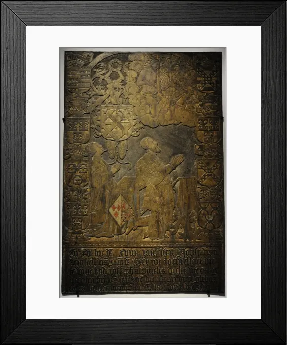 Framed Print : Tombstone with family Mijnden Van Amstel. Holland. 1550. Mus Framed Print : Tombstone with family Mijnden Van Amstel. Holland. 1550. Mus