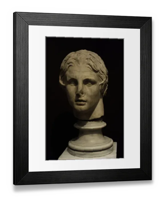 Framed Print : Head of Alexander the Great (356-323 BC). Marble. 2nd centur Framed Print : Head of Alexander the Great (356-323 BC). Marble. 2nd centur
