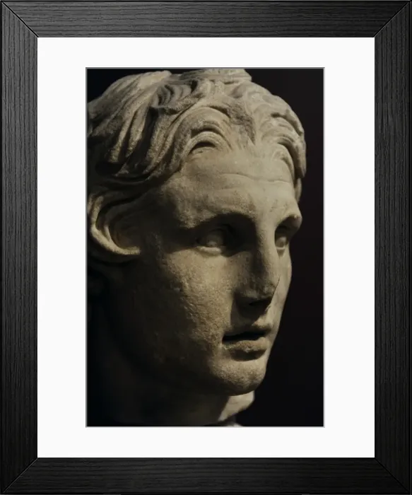 Framed Print : Head of Alexander the Great (356-323 BC). Marble. 2nd centur Framed Print : Head of Alexander the Great (356-323 BC). Marble. 2nd centur