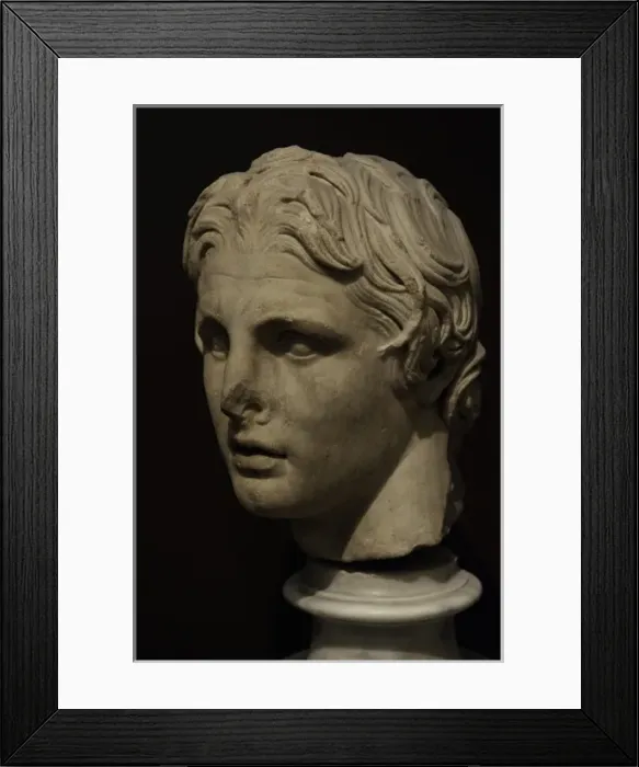 Framed Print : Head of Alexander the Great (356-323 BC). Marble. 2nd centur Framed Print : Head of Alexander the Great (356-323 BC). Marble. 2nd centur