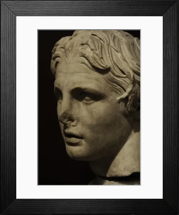 Framed Print : Head of Alexander the Great (356-323 BC). Marble. 2nd centur Framed Print : Head of Alexander the Great (356-323 BC). Marble. 2nd centur