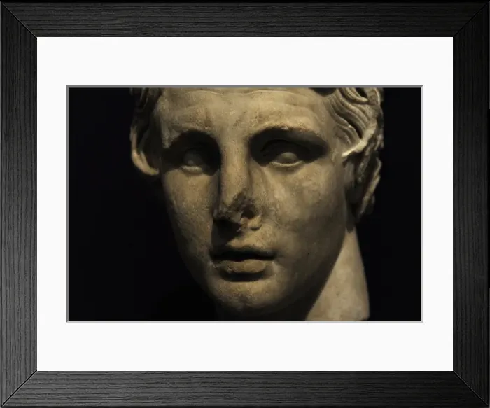 Framed Print : Head of Alexander the Great (356-323 BC). Marble. 2nd centur Framed Print : Head of Alexander the Great (356-323 BC). Marble. 2nd centur