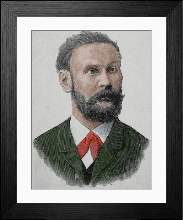 Framed Print : Otto Lilienthal (1848-1896). German pioneer of aviation. Eng Framed Print : Otto Lilienthal (1848-1896). German pioneer of aviation. Eng