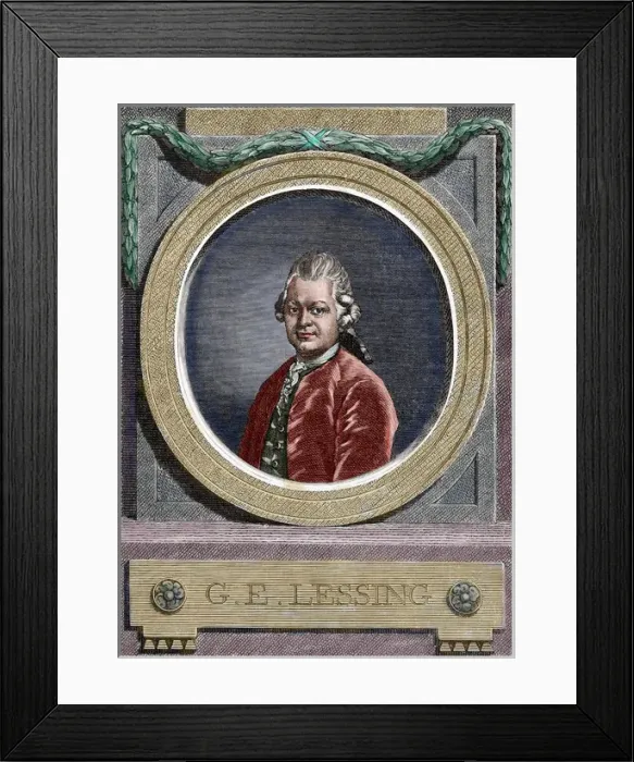 Framed Print : Gotthold Ephraim Lessing (1729-1781). German writer. Engravi Framed Print : Gotthold Ephraim Lessing (1729-1781). German writer. Engravi