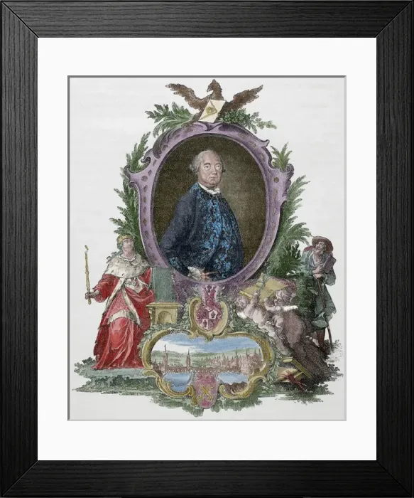 Framed Print : Heinrich Christopher Liber (1707-1788). German political. En Framed Print : Heinrich Christopher Liber (1707-1788). German political. En