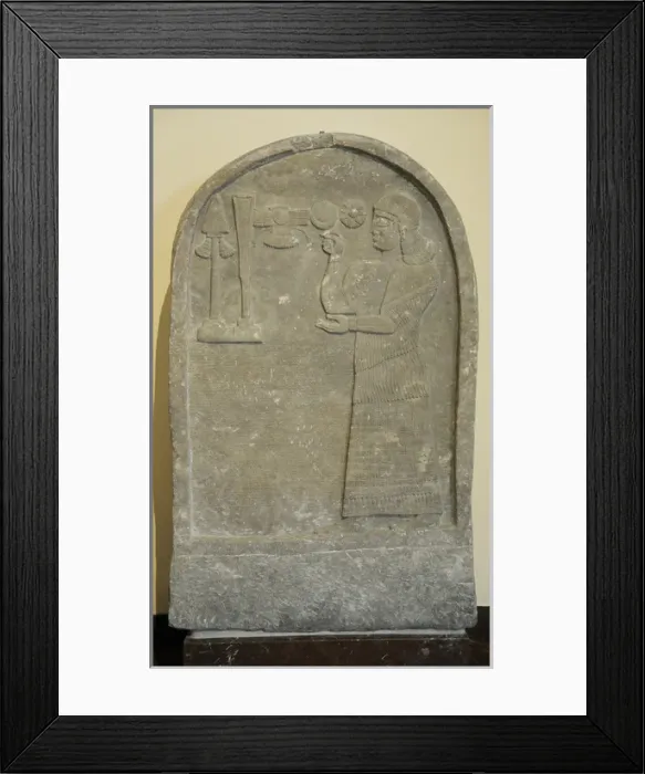 Framed Print : Stele with relief depicting Assyrian official Bel-Harran-bel Framed Print : Stele with relief depicting Assyrian official Bel-Harran-bel