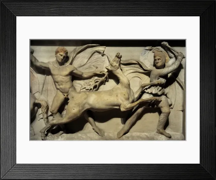 Framed Print : Alexander Sarcophagus. 4th century BC. Alexander and the Mac Framed Print : Alexander Sarcophagus. 4th century BC. Alexander and the Mac