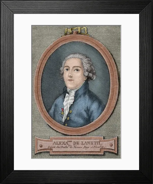 Framed Print : Alexandre de Lameth (1760-1829). Colored engraving Framed Print : Alexandre de Lameth (1760-1829). Colored engraving