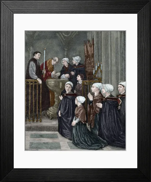 Framed Print : Alphonse Legros (1837-1911). Colored engraving Framed Print : Alphonse Legros (1837-1911). Colored engraving