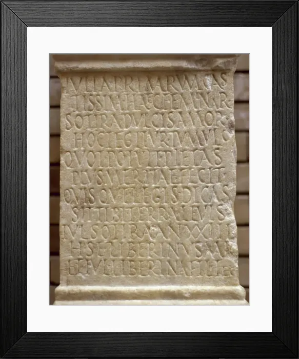 Framed Print : Roman Art. Ara of Iulia Primarum Sotira. White marble Framed Print : Roman Art. Ara of Iulia Primarum Sotira. White marble