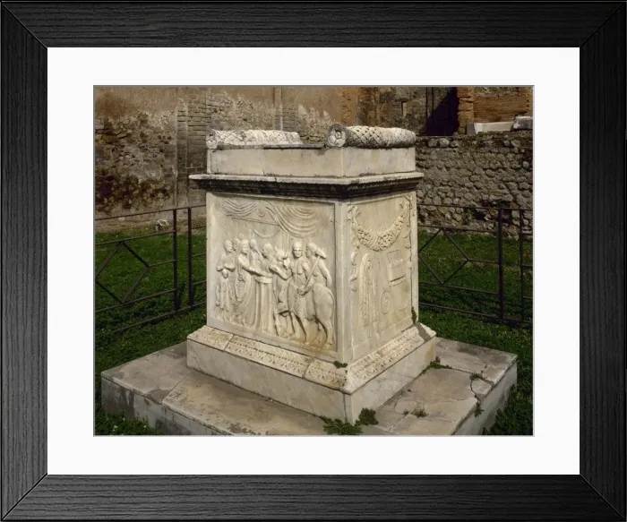Framed Print : Roman Art. Italy. Pompeii. Altar of Vespasian, (69-79 CE). R Framed Print : Roman Art. Italy. Pompeii. Altar of Vespasian, (69-79 CE). R